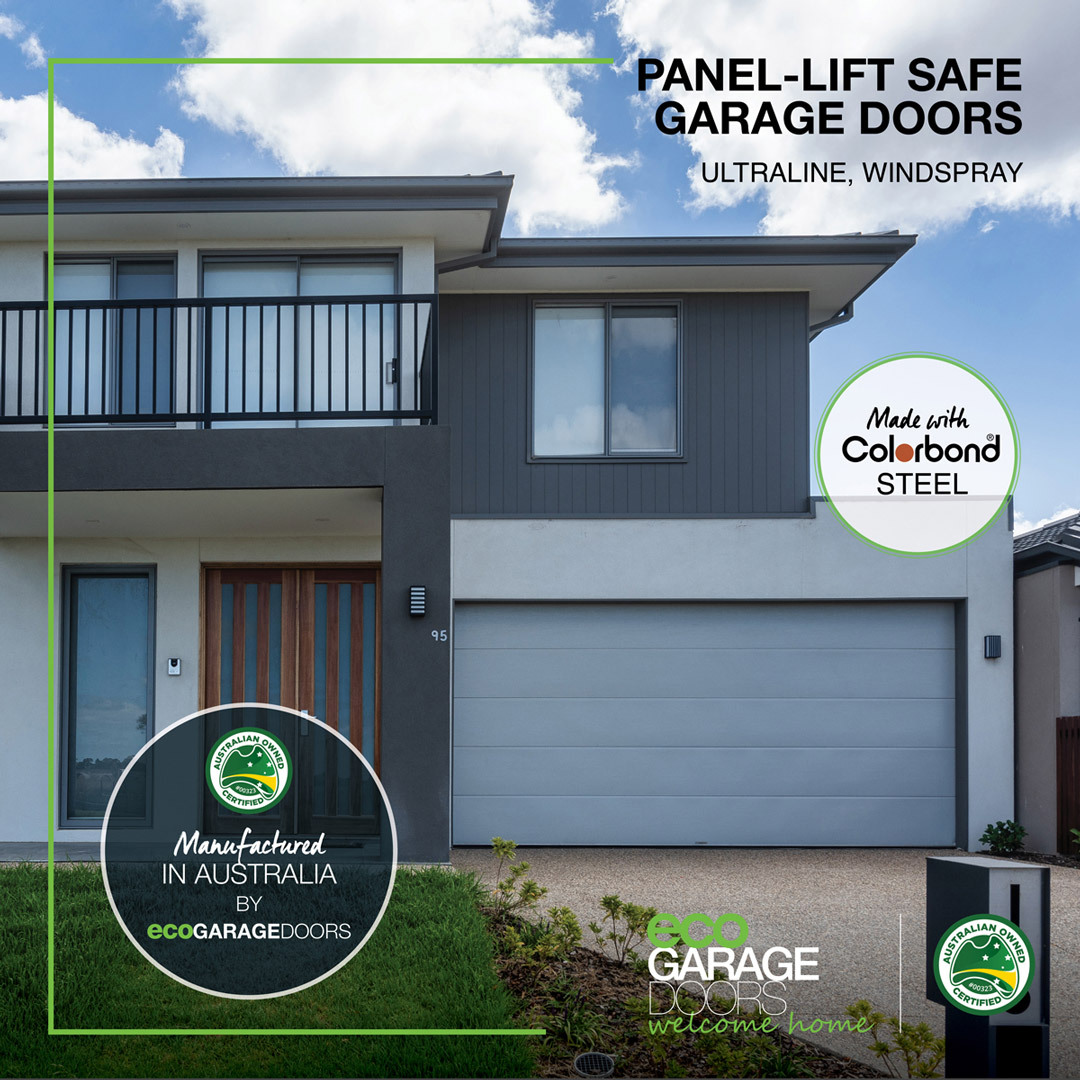 Panel-lift-safe-garage-door, Ultraline profile, WIndspray